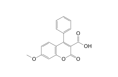 7-methoxy-2-oxo-4-phenyl-2H-1-benzopyran-3-carboxylic acid