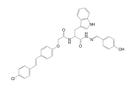 2-(4-(4-chlorostyryl)phenoxy)-N-(1-((E)-2-(4-hydroxybenzylidene)hydrazinyl)-3-(1H-indol-3-yl)-1-oxopropan-2-yl)acetamide