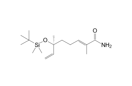 (+)-(2E,6S)-2,6-Dimethyl-6-(tert-butyldimethylsilyloxy)octa-2,7-dienoic acid amide