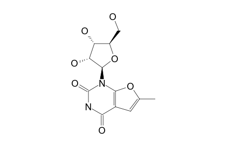 4-(beta-D-RIBOFURANOSYL)-6-METHYLFURO-[2,3-D]-PYRIMIDINE-1,3-DIONE