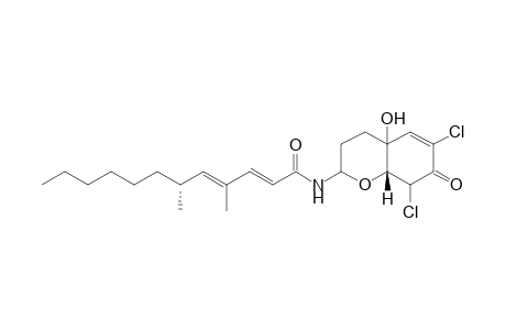 3-[(4',6'-Dimethyl-1'-oxododeca-2',4'-dienyl)amino]-4a-hydroxy-6,8-dichloro-7-oxo-octahydrobenzopyran