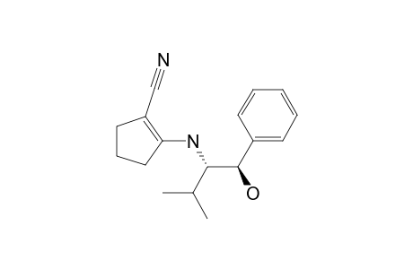 1-Cyclopentene-1-carbonitrile, 2-[[1-(hydroxyphenylmethyl)-2-methylpropyl]amino]-, [R-(R*,S*)]-