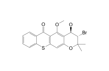 (+/-)-TRANS-3-BROMO-3,4-DIHYDRO-4-HYDROXY-5-METHOXY-2,2-DIMETHYL-2H,6H-PYRAN-[3,2-B]-THIOXANTHEN-6-ONE