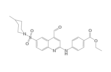 4-[4-formyl-6-(4-methyl-piperidine-1-sulfonyl)-quinolin-2-ylamino]-benzoic acid ethyl ester