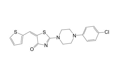 (5E)-2-[4-(4-chlorophenyl)-1-piperazinyl]-5-(2-thienylmethylene)-1,3-thiazol-4(5H)-one