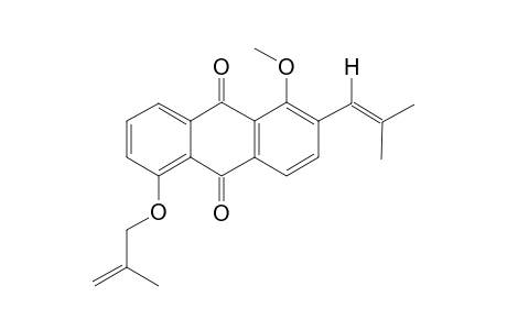 1-Methoxy-2-(2'-methylprop-1'-enyl)-5-(2''-methylprop-2''-enyloxy)anthraquinone