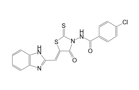 N-[(5Z)-5-(1H-benzimidazol-2-ylmethylene)-4-oxo-2-thioxo-1,3-thiazolidin-3-yl]-4-chlorobenzamide