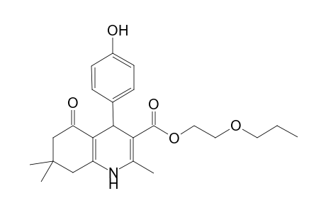 2-Propoxyethyl 4-(4-hydroxyphenyl)-2,7,7-trimethyl-5-oxidanylidene-1,4,6,8-tetrahydroquinoline-3-carboxylate