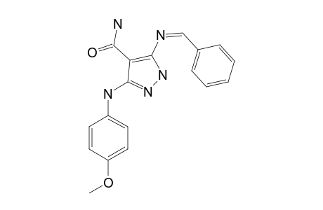 5-(BENZYLIDENEAMINO)-3-[(4-METHOXYPHENYL)-AMINO]-1H-PYRAZOLE-4-CARBOXAMIDE