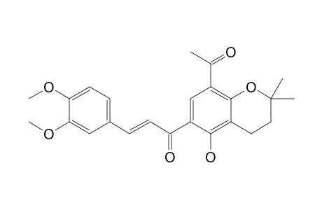 8-Acetyl-3,4-dihydro-2,2-dimethyl-5-hydroxy-6-(3',4'-dimethoxycinnamoyl)-2H-benzo[1,2-b]pyran