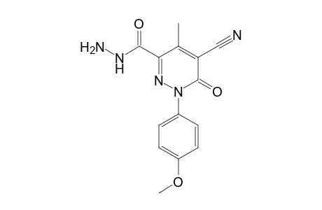 5-cyano-1-(4-methoxyphenyl)-4-methyl-6-oxidanylidene-pyridazine-3-carbohydrazide