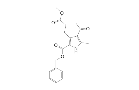 (phenylmethyl) 4-ethanoyl-3-(3-methoxy-3-oxidanylidene-propyl)-5-methyl-1H-pyrrole-2-carboxylate