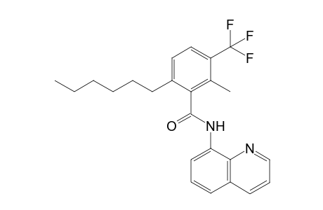 6-hexyl-2-methyl-N-(quinolin-8-yl)-3-(trifluoromethyl)benzamide