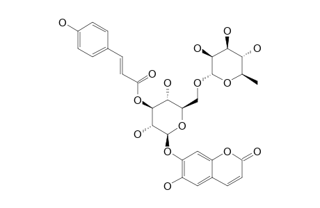 ISOBAISSEOSIDE-3'-PARA-COUMARATE;ESCULETIN-7-(3-PARA-COUMAROYL-6-ALPHA-RHAMNOPYRANOSYL)-BETA-GLUCOPYRANOSIDE