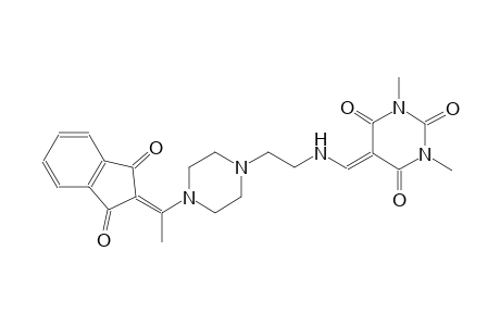 5-{[(2-{4-[1-(1,3-dioxo-1,3-dihydro-2H-inden-2-ylidene)ethyl]-1-piperazinyl}ethyl)amino]methylene}-1,3-dimethyl-2,4,6(1H,3H,5H)-pyrimidinetrione