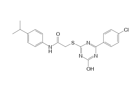 2-{[4-(p-chlorophenyl)-6-hydroxy-s-triazin-2-yl]thio}-4'-isopropylacetanilide