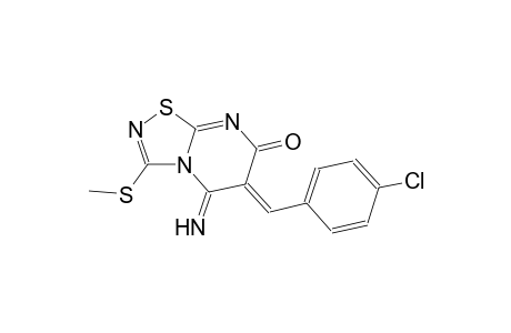 (6Z)-6-(4-chlorobenzylidene)-5-imino-3-(methylsulfanyl)-5,6-dihydro-7H-[1,2,4]thiadiazolo[4,5-a]pyrimidin-7-one