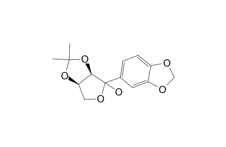 (3R,4R)-3,4-o-Isopropylidenedioxy-2-(3,4-methylenedioxy)phenyl-1-hydroxytetrahydrofuran