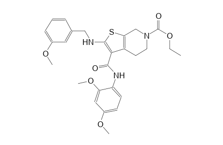 ethyl 3-((2,4-dimethoxyphenyl)carbamoyl)-2-((3-methoxybenzyl)amino)-4,5-dihydrothieno[2,3-c]pyridine-6(7H)-carboxylate