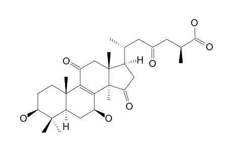 GANOSPORERIC-ACID-B;3-BETA,7-BETA-DIHYDROXY-11,15,23-TRIOXO-5-ALPHA-LANOSTA-8-EN-26-OIC-ACID