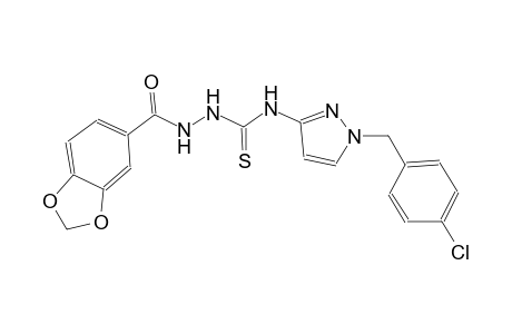 2-(1,3-benzodioxol-5-ylcarbonyl)-N-[1-(4-chlorobenzyl)-1H-pyrazol-3-yl]hydrazinecarbothioamide