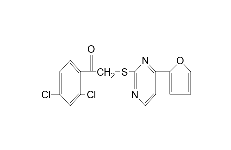 2',4'-dichloro-2-{[4-(2-furyl)-2-pyrimidinyl]thio}acetophenone