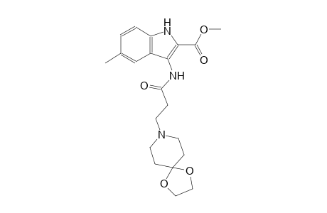 methyl 3-{[3-(1,4-dioxa-8-azaspiro[4.5]dec-8-yl)propanoyl]amino}-5-methyl-1H-indole-2-carboxylate