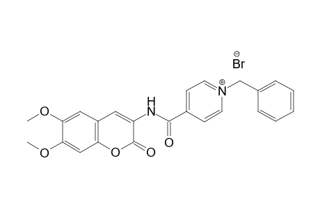 1-Benzyl-4-(6,7-dimethoxy-2-oxo-2H-chromen-3-ylcarbamoyl)pyridinium bromide