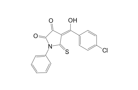 2,3-Pyrrolidinedione, 4-[(4-chlorophenyl)hydroxymethylene]-1-phenyl-5-thioxo-, (E)-