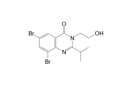 6,8-bis(bromanyl)-3-(2-hydroxyethyl)-2-propan-2-yl-quinazolin-4-one