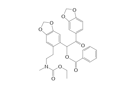 2-Benzoyloxy-2-(2-[.beta.-(N-ethoxycarbonyl-N-methyl)aminoethyl]-4,5-methylenedioxyphenyl)-1-(3,4-methylenedioxyphenyl)-ethanone