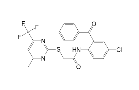acetamide, N-(2-benzoyl-4-chlorophenyl)-2-[[4-methyl-6-(trifluoromethyl)-2-pyrimidinyl]thio]-