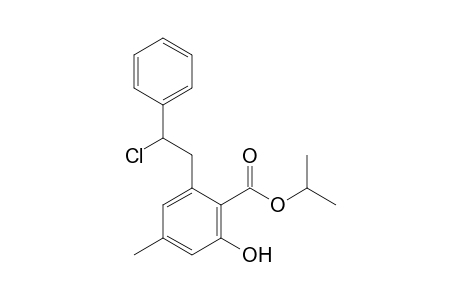 isopropyl-2-(2-chloro-2-phenylethyl)-6-hydroxy-4-methylbenzoate