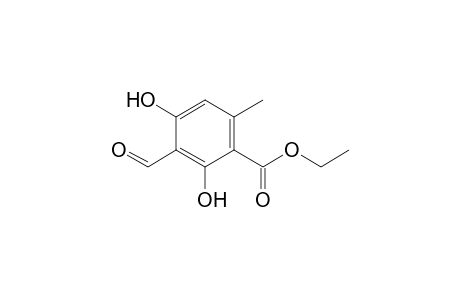 Benzoic acid, 3-formyl-2,4-dihydroxy-6-methyl-, ethyl ester