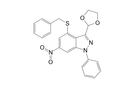 4-(benzylsulfanyl)-3-(1,3-dioxolan-2-yl)-6-nitro-1-phenyl-1H-indazole