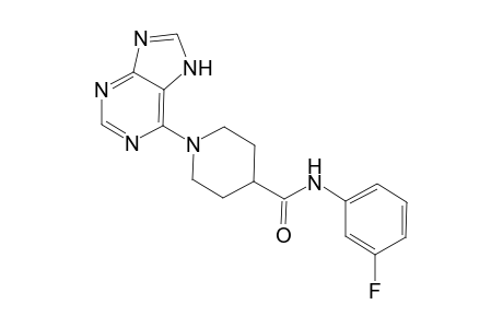 4-piperidinecarboxamide, N-(3-fluorophenyl)-1-(7H-purin-6-yl)-