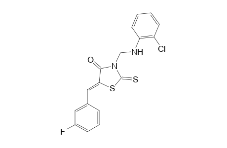 (5E)-3-[(2-Chloroanilino)methyl]-5-(3-fluorobenzylidene)-2-thioxo-1,3-thiazolidin-4-one