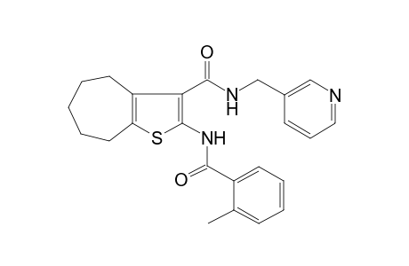 4H-cyclohepta[b]thiophene-3-carboxamide, 5,6,7,8-tetrahydro-2-[(2-methylbenzoyl)amino]-N-(3-pyridinylmethyl)-