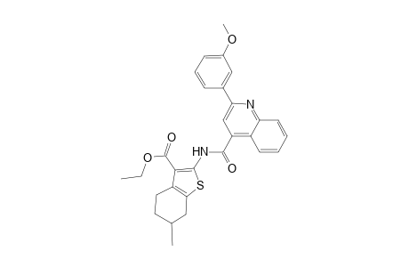 Ethyl 2-({[2-(3-methoxyphenyl)-4-quinolinyl]carbonyl}amino)-6-methyl-4,5,6,7-tetrahydro-1-benzothiophene-3-carboxylate