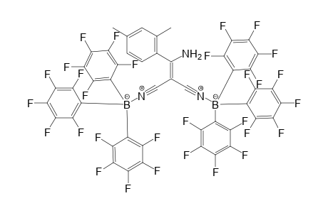 2-(Amino(2,4-dimethylphenyl)methylene)malononitrile-tris(pentafluorophenyl)borane-di-adduct