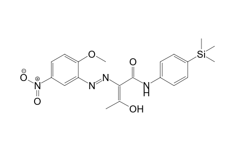 3-Hydroxy-2-(2-methoxy-5-nitrophenylazo)but-2-enoic acid, (4-trimethylsilylphenyl)amide