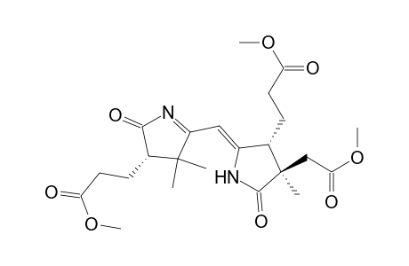 Methyl 2-[3'.alpha.-(2-(methoxycarbonyl)ethyl)-4'.beta.-methoxycarbonylmethyl-4'.alpha.-methyl-5'-oxopyrrolidin-2'-ylidene]methyl-3,3-dimethyl-5-oxo-1-pyrroline-4.alpha.-propionate