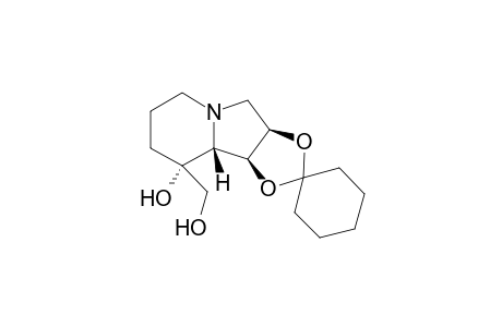 (1S,2R,8R,8S,8ar)-1,2-(Cyclohexylidenedioxy)-8-(hydroxymethyl-8-hydroxyindolizidine