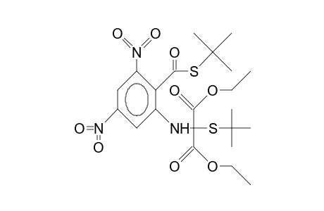 2-([T-Butylthio][diethoxycarbonyl]-methylamino)- 4,6-dinitro-thiobenzoic acid, S-tert-butyl ester