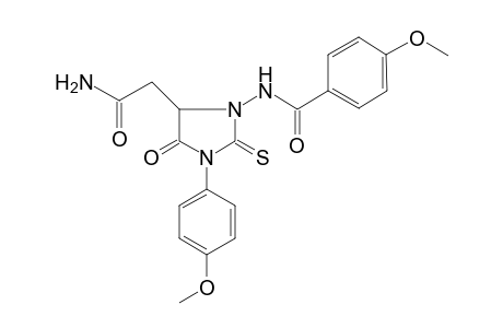 N-[5-(2-amino-2-keto-ethyl)-4-keto-3-(4-methoxyphenyl)-2-thioxo-imidazolidin-1-yl]-4-methoxy-benzamide