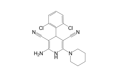 2-Amino-4-(2,6-dichlorophenyl)-6-(piperidin-1-yl)-1,4-dihydropyridine-3,5-dicarbonitrile