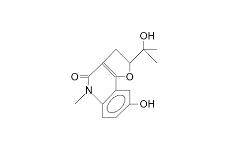 (+)-8-HYDROXY-2-(1'-HYDROXY-1'-METHYLETHYL)-5-METHYL-2,3-DIHYDROFURO-[3,2-C]-QUINOLIN-4(5H)-ONE