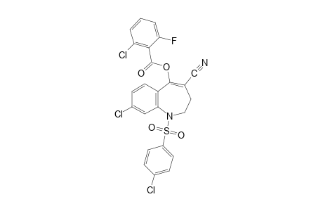 8-chloro-1-[(p-chlorophenyl)sulfonyl]-2,3-dihydro-5-hydroxy-1H-1-benzazepine-4-carbonitrile, 2-chloro-6-fluorobenzoate (ester)