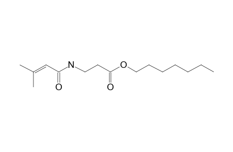 .beta.-Alanine, N-(3-methylbut-2-enoyl)-, heptyl ester