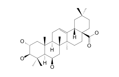 6-BETA-HYDROXY-MASLINIC-ACID;2-ALPHA,3-BETA,6-BETA-TRIHYDROXY-OLEAN-12-EN-28-OIC-ACID